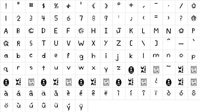 Today Regular  glyph index