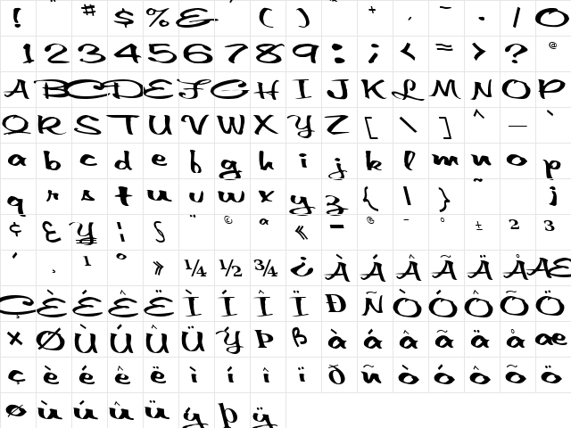 Double Regular  glyph index