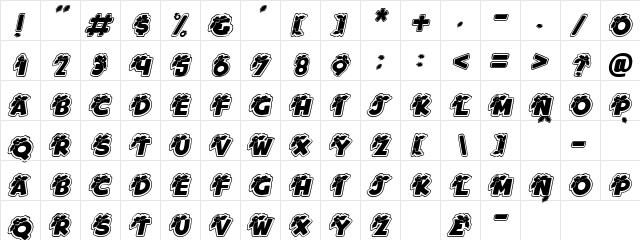Merry Christmas Cursiva  glyph index