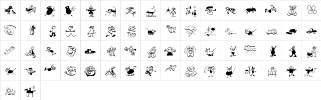 KidsPhantasies Regular  glyph index