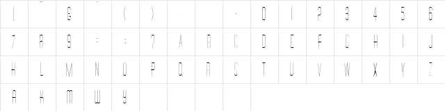 Crossbeam Slim Regular  glyph index
