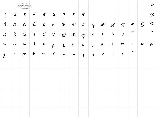 Pierre Tryout Regular  glyph index