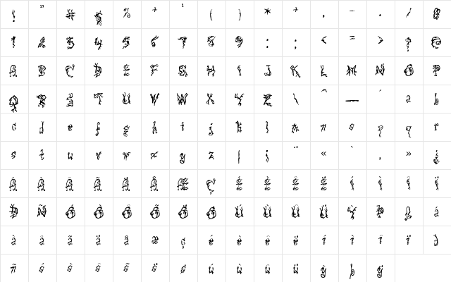 Pulse State Regular  glyph index