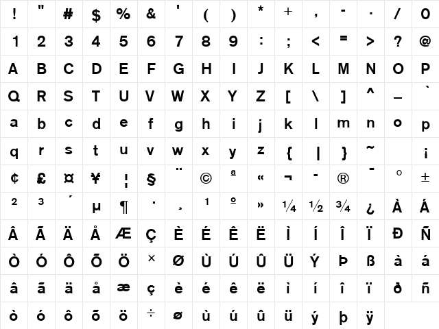 Sage Medium Regular  glyph index