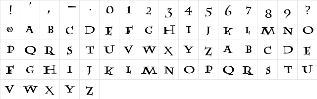 PotterFuseLetter Normal  glyph index