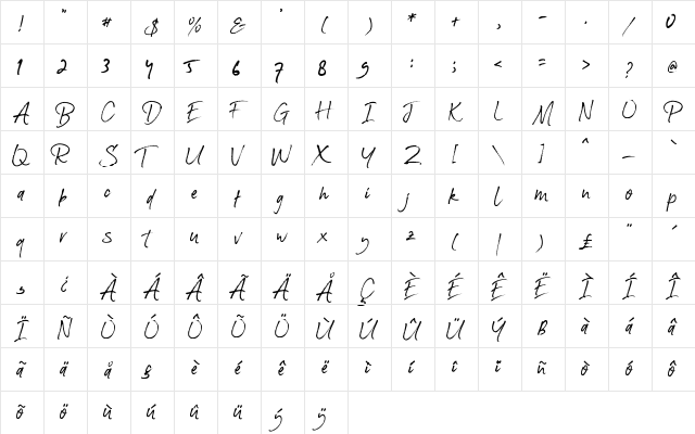 Diamonds Regular  glyph index