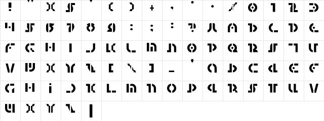Questlok Light Light  glyph index