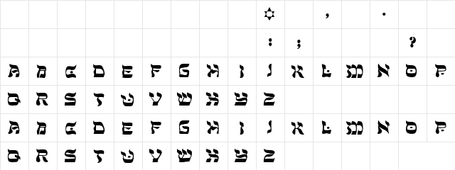 Blackie Fonts Regular  glyph index