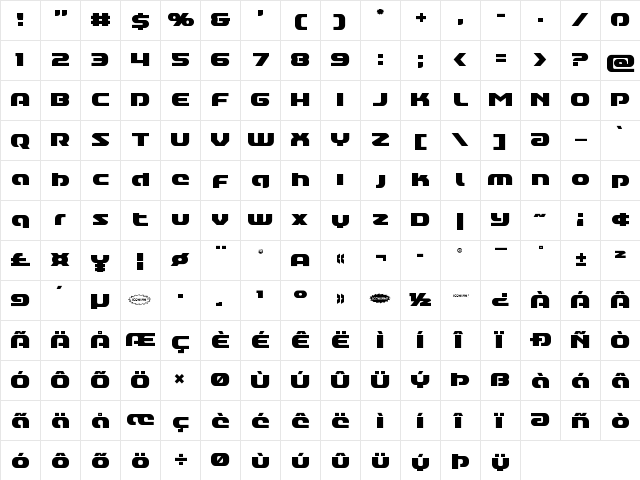 Annapolis Lower Case Regular  glyph index