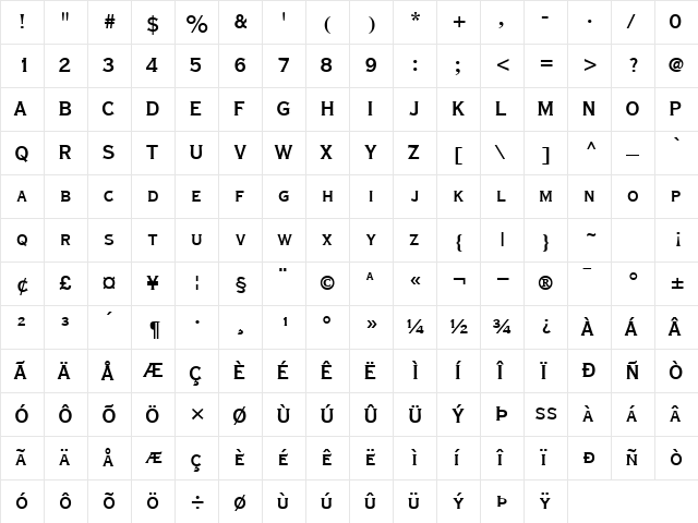 CopperplateExtraCondSCapsSSK Bold  glyph index