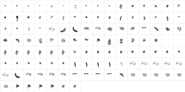 FB-Doodled Regular  glyph index