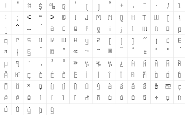 PF Online Three Pro SOutline  glyph index