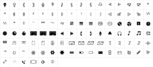 MiniPics Digidings  glyph index