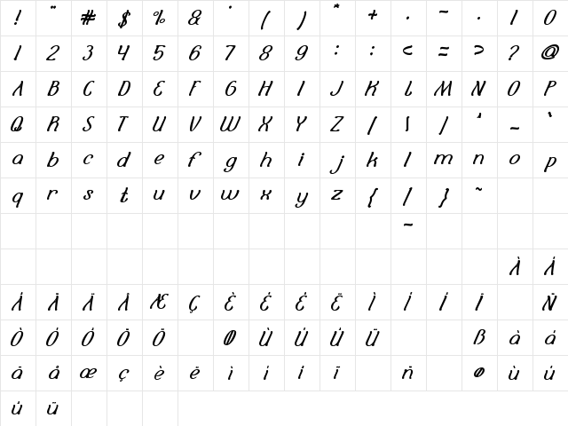Selamat Hari Raya Regular  glyph index