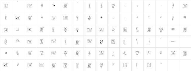 LDJ Love Letters Regular  glyph index