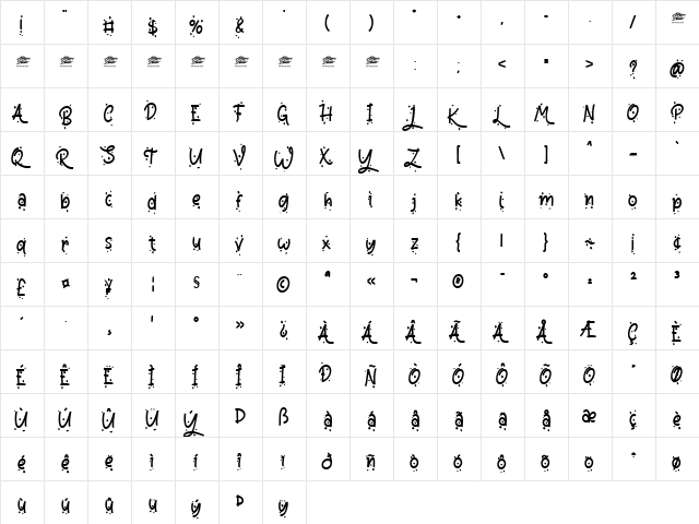 Riana Star Display - PUL Regular  glyph index