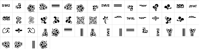 Auriol-Flowers Regular  glyph index