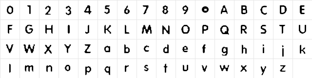 Acid Bath Regular  glyph index