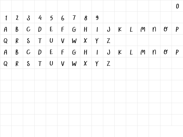 Elsie Kinsley Regular Regular  glyph index