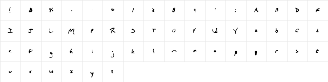 Foreign Faction Regular  glyph index
