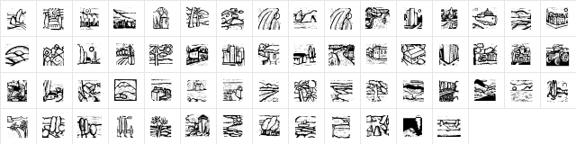 Landscapes Regular  glyph index