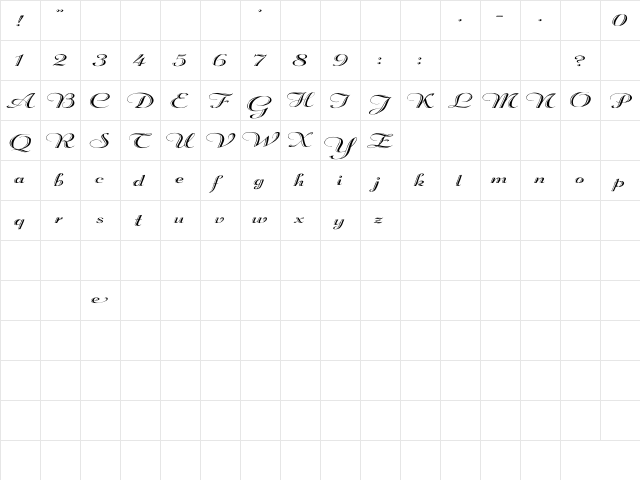 Rechtman Ex Plain  glyph index