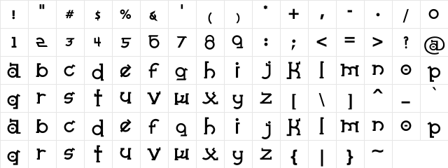 Almost Sanskrit taj Bold  glyph index