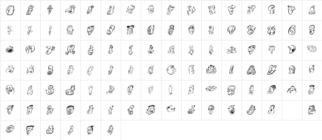 MiniPics HeadBuddies  glyph index
