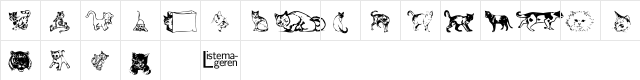 Dingbat Cats 2 Normal  glyph index