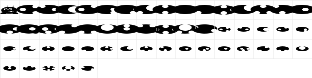 Ufo Regular  glyph index