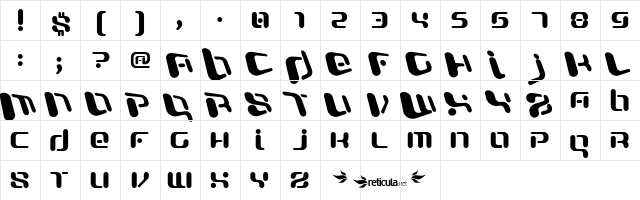 Officer X Regular  glyph index