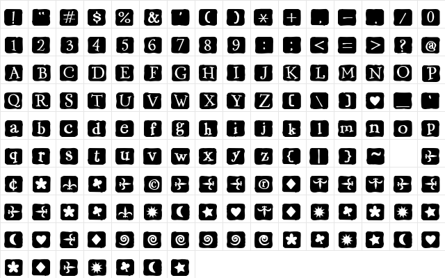 2Peas Flea Market Block Regular Regular  glyph index