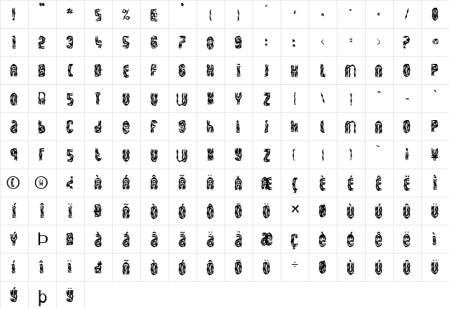 FZ WACKY 41 Normal  glyph index