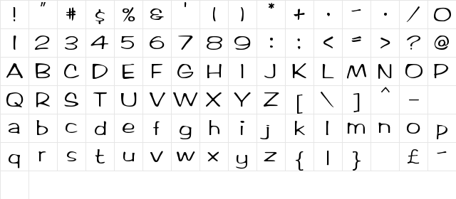 Amazona Regular  glyph index