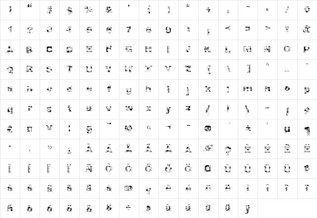 F2FScreenScream LT Std Regular  glyph index