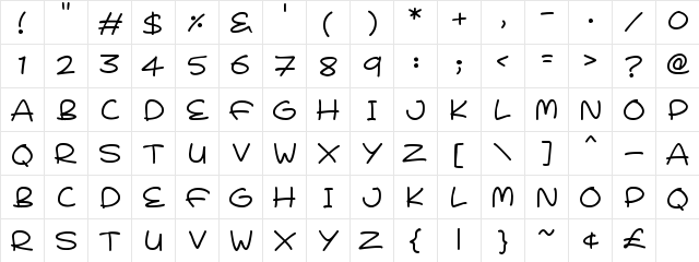 Love You Angel Regular  glyph index