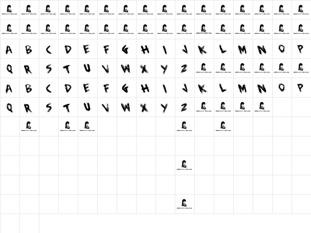 Beware of the Dog Regular  glyph index