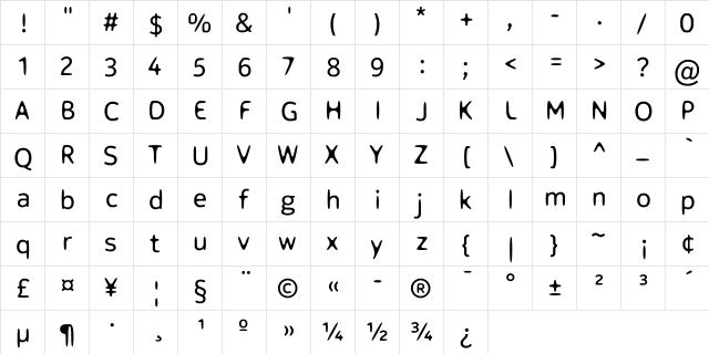 Off-curve Regular  glyph index
