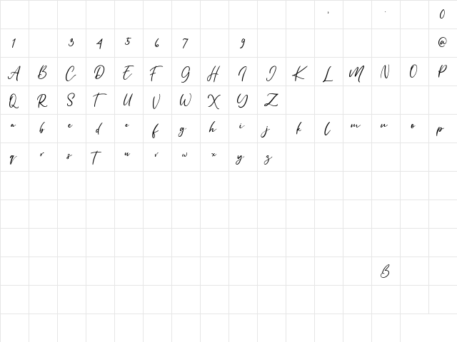 Reallax Reaxion Regular  glyph index