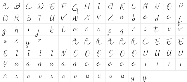 Greentler Demo Regular  glyph index