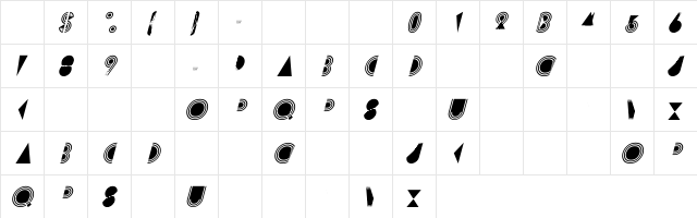 Prisma Italic Italic  glyph index