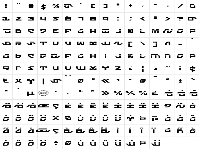 Nightrunner Laser Laser  glyph index