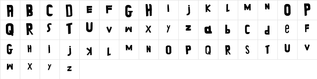 DAPistols Regular  glyph index