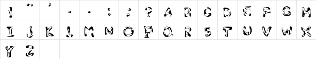 Piggy Regular  glyph index