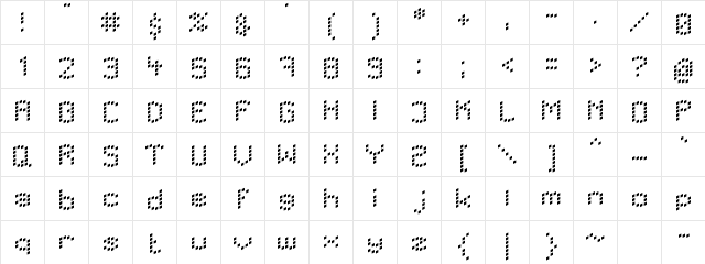 LBC Dots Regular  glyph index