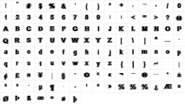 SURROUNDED large Regular  glyph index