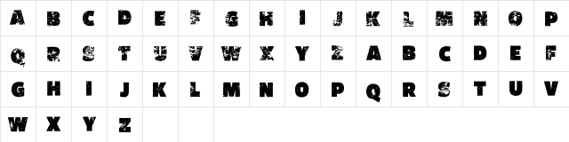 Vtks HyperBoldi Regular  glyph index