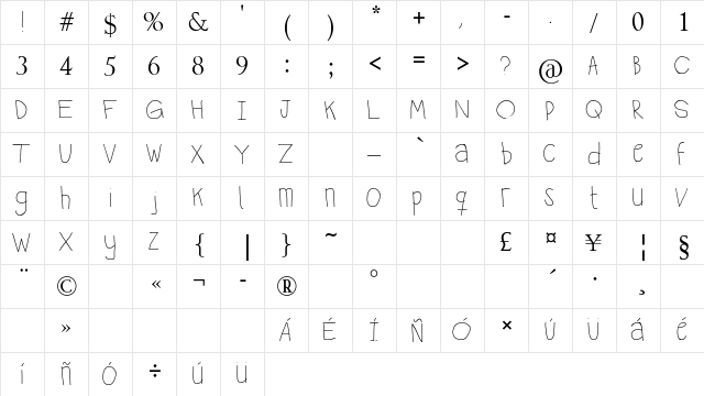 the do Regular  glyph index