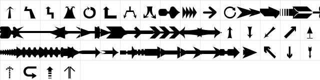 wmarrows1 Regular  glyph index