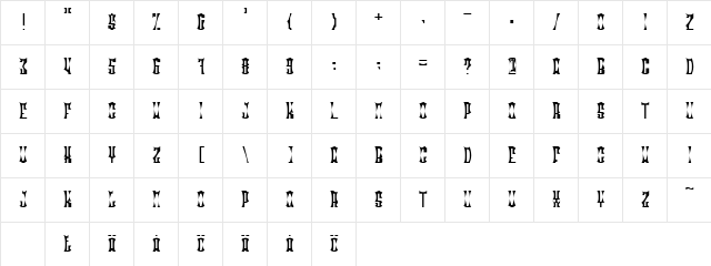 Radonator Diablo Normal  glyph index